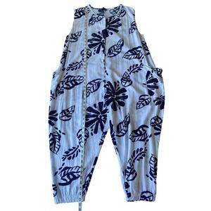 Animale Jacques Ruc Women's Sleeveless Jumpsuit Oversized Tropical, Size Medium